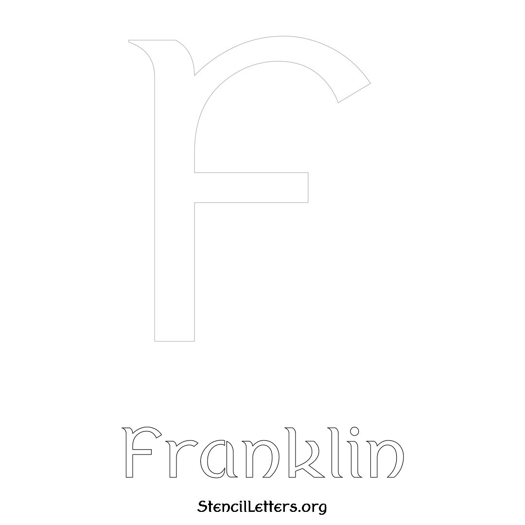 Franklin printable name initial stencil in Ancient Lettering