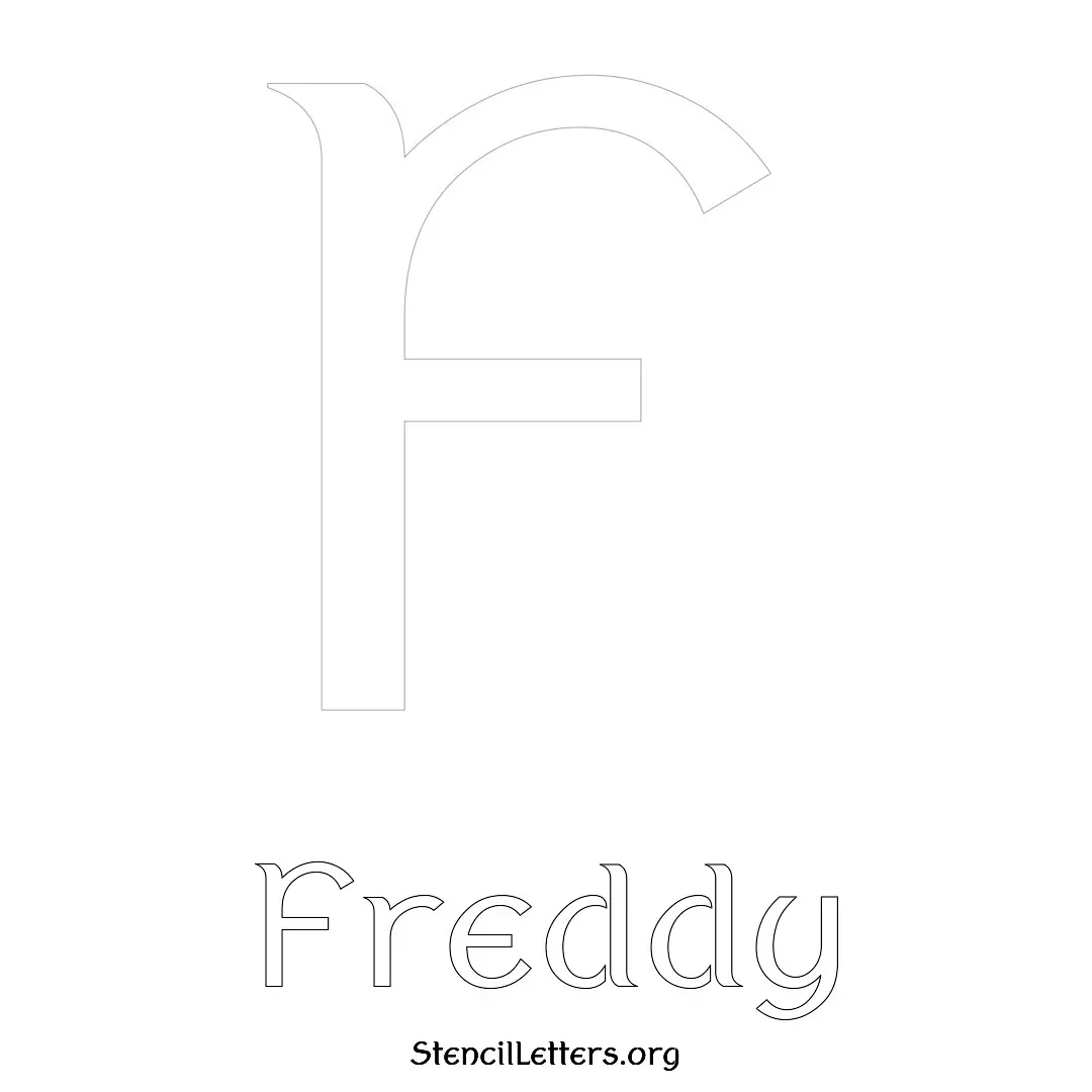 Freddy Free Printable Name Stencils with 6 Unique Typography Styles and Lettering Bridges