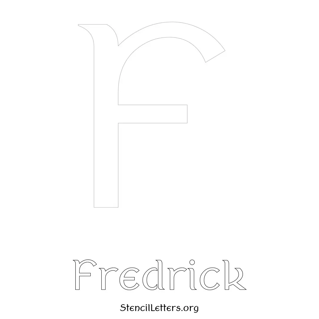 Fredrick Free Printable Name Stencils with 6 Unique Typography Styles and Lettering Bridges