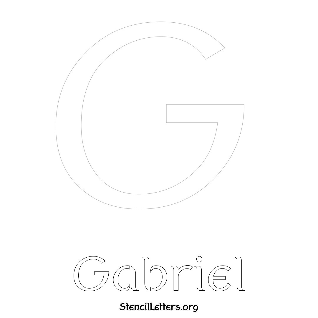 Gabriel printable name initial stencil in Ancient Lettering