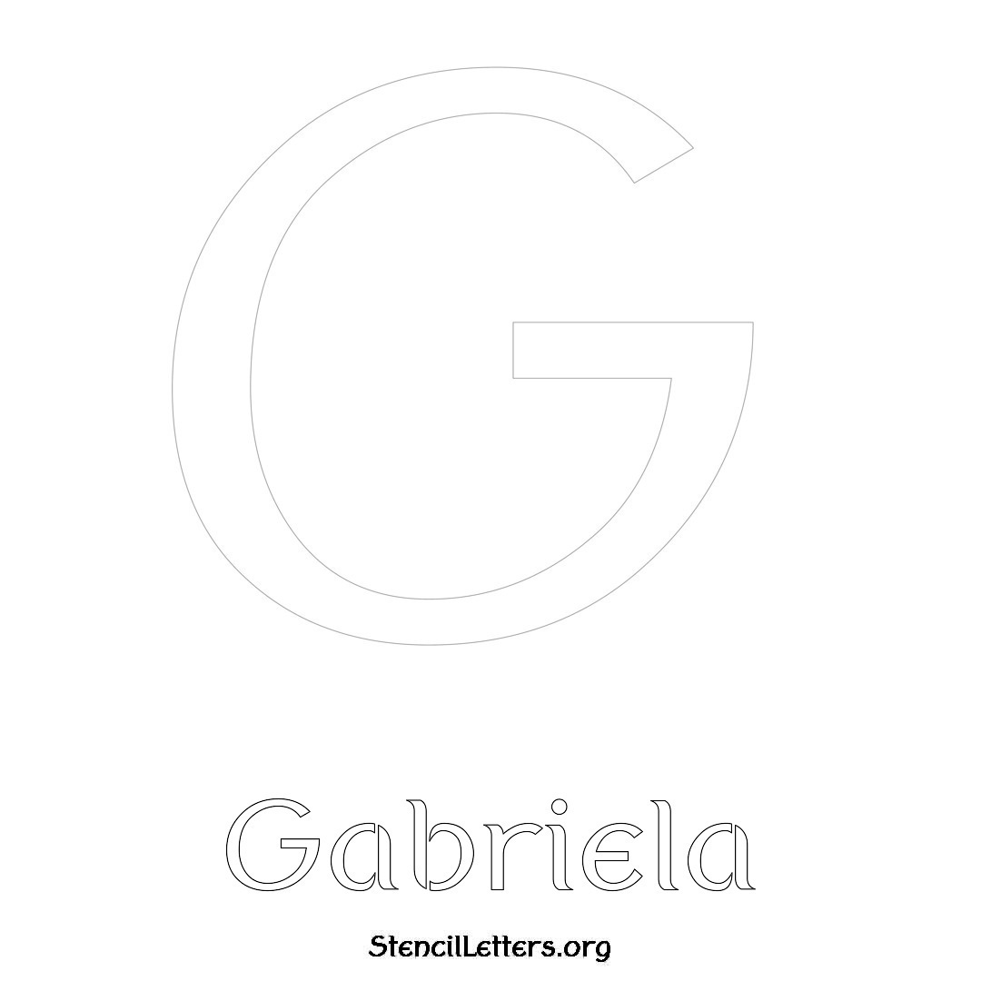 Gabriela printable name initial stencil in Ancient Lettering