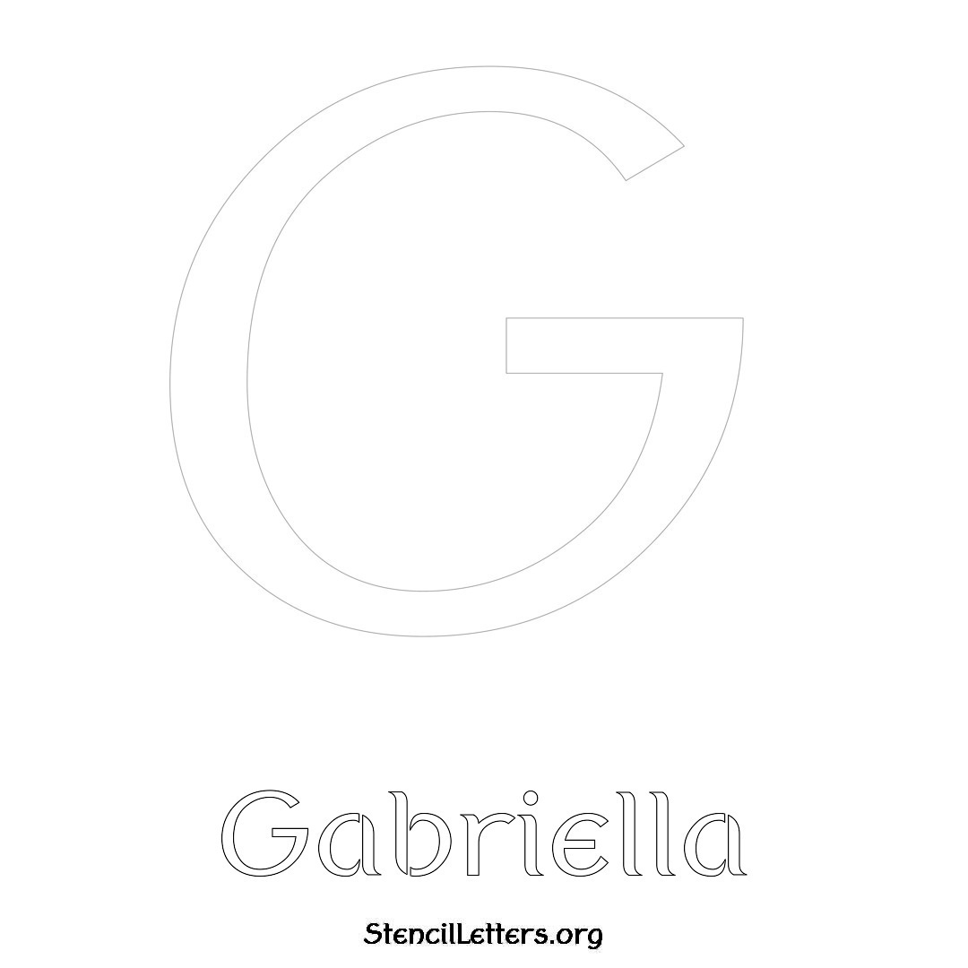 Gabriella printable name initial stencil in Ancient Lettering