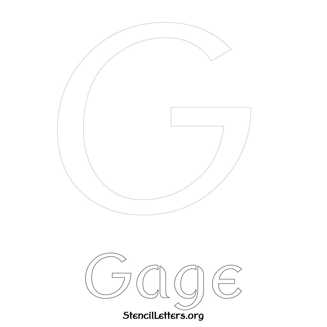 Gage printable name initial stencil in Ancient Lettering