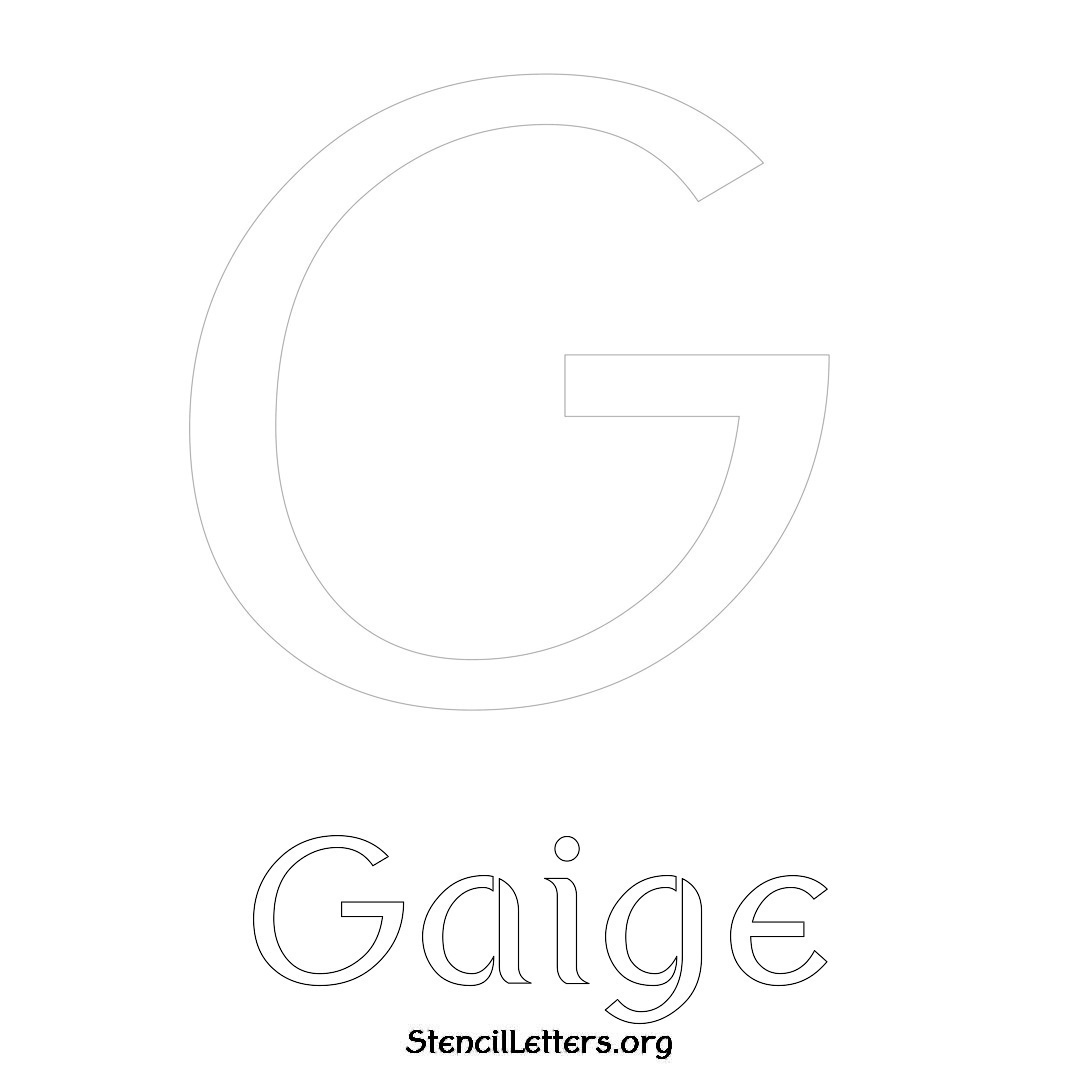 Gaige printable name initial stencil in Ancient Lettering