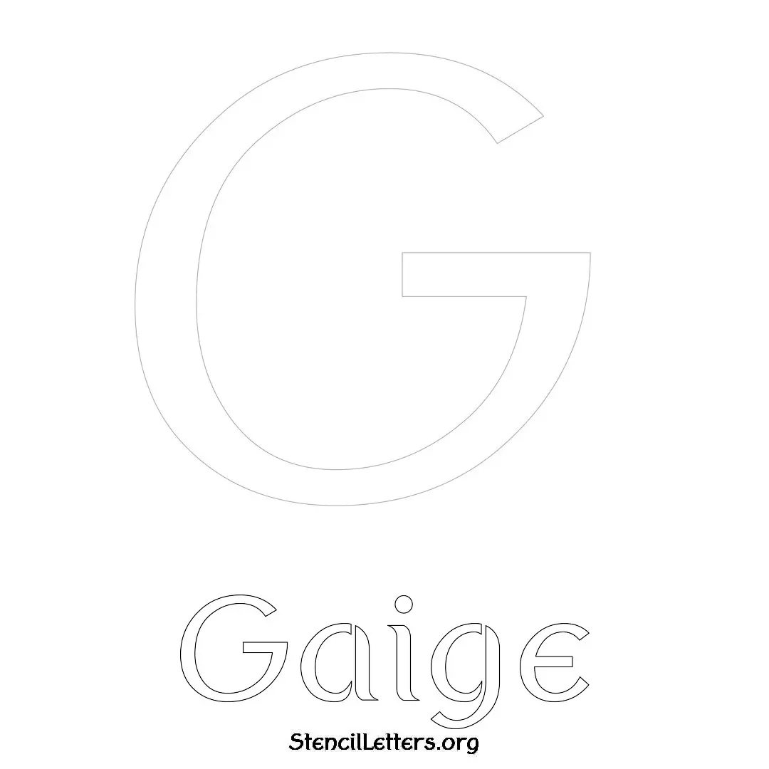 Gaige Free Printable Name Stencils with 6 Unique Typography Styles and Lettering Bridges