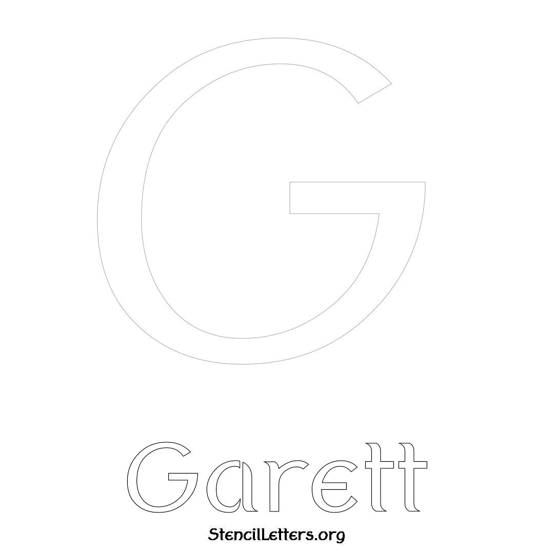 Garett printable name initial stencil in Ancient Lettering