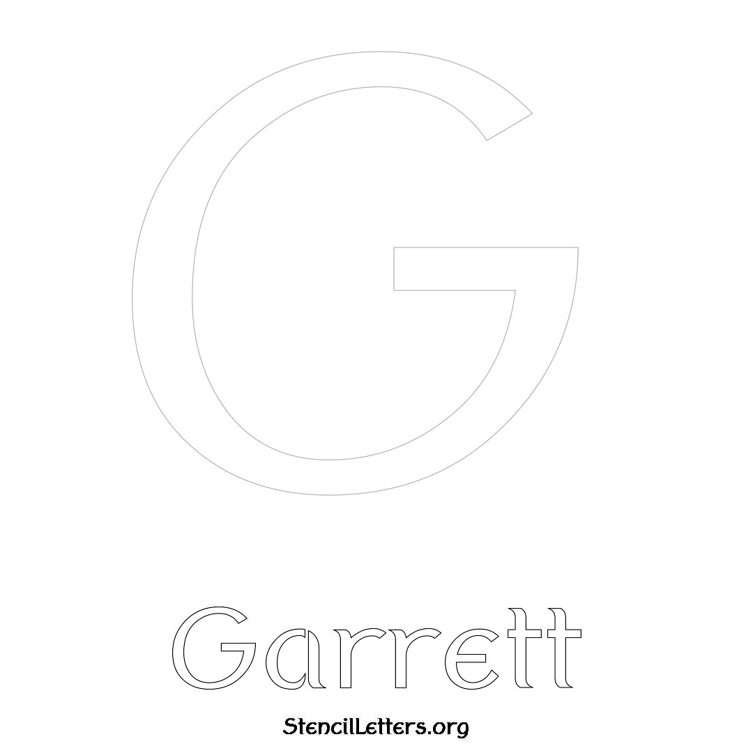 Garrett printable name initial stencil in Ancient Lettering