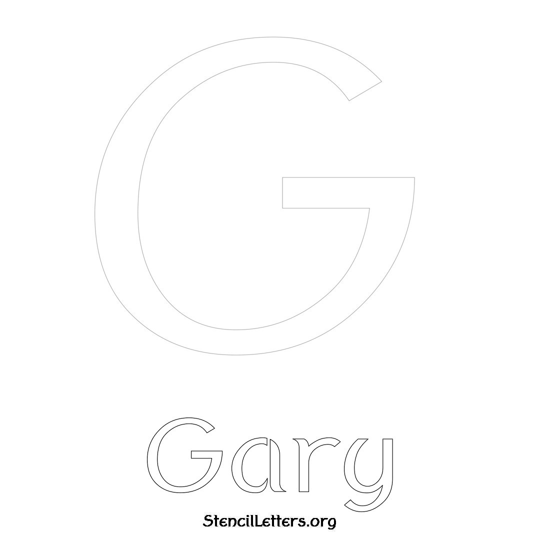 Gary printable name initial stencil in Ancient Lettering