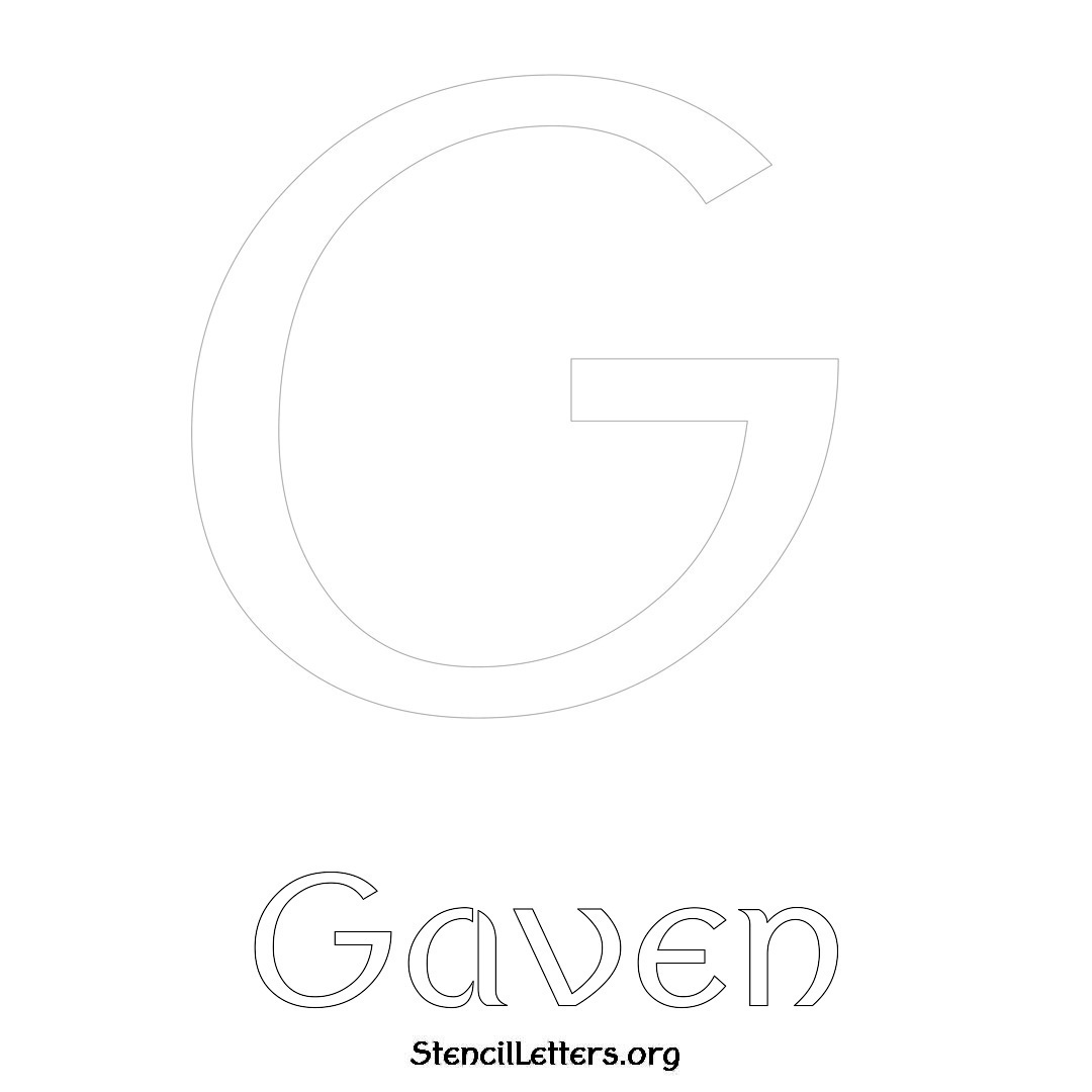 Gaven printable name initial stencil in Ancient Lettering