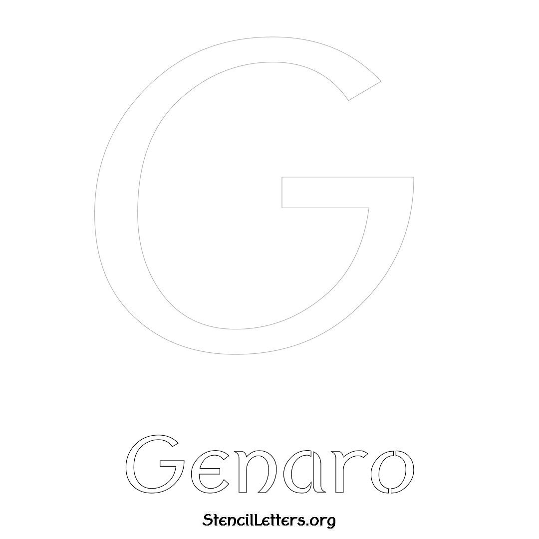 Genaro printable name initial stencil in Ancient Lettering