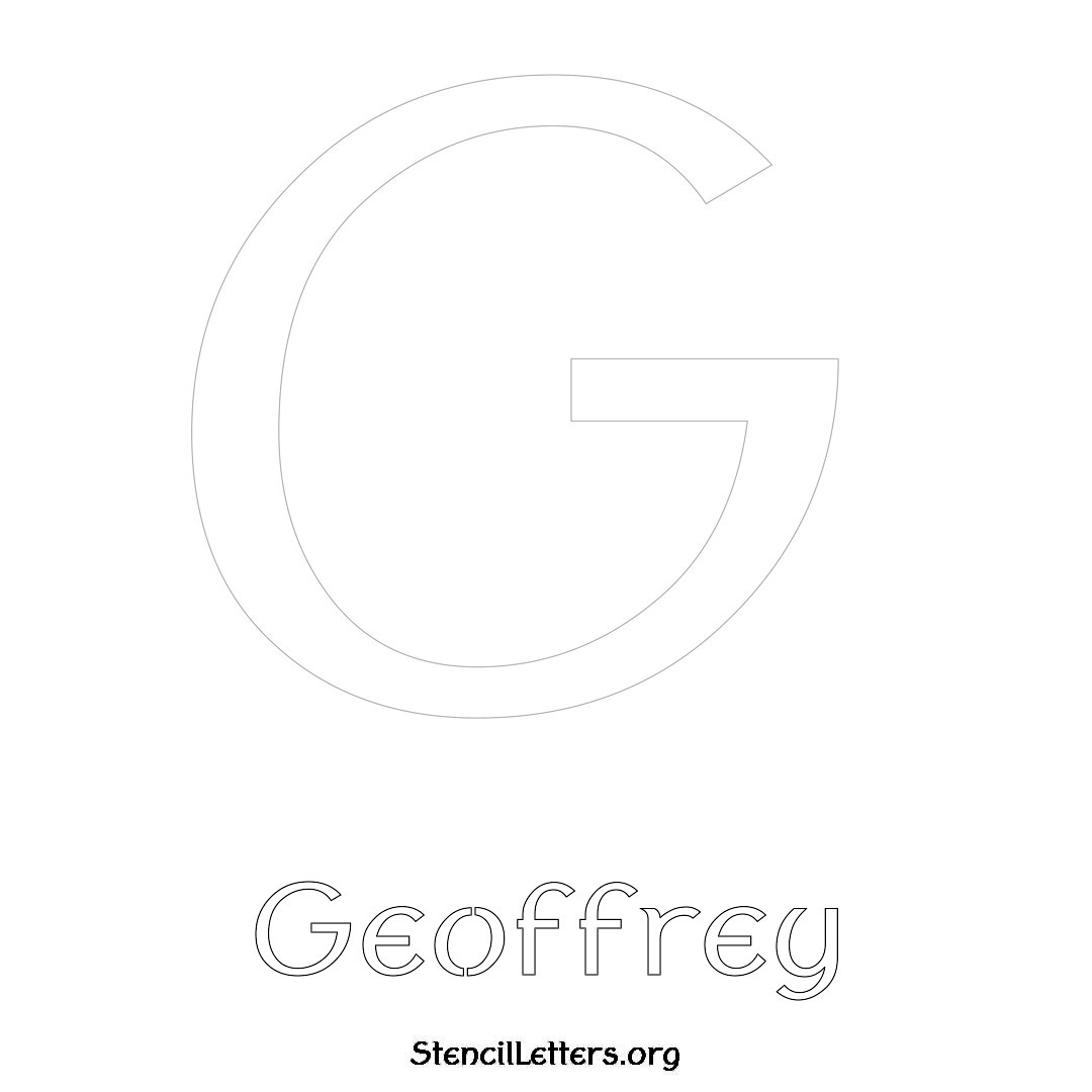 Geoffrey printable name initial stencil in Ancient Lettering