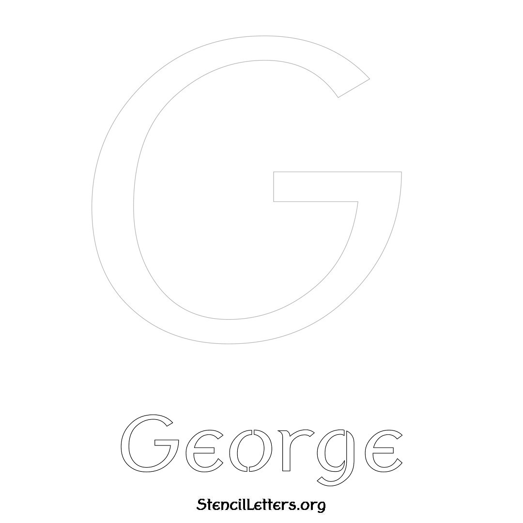 George printable name initial stencil in Ancient Lettering