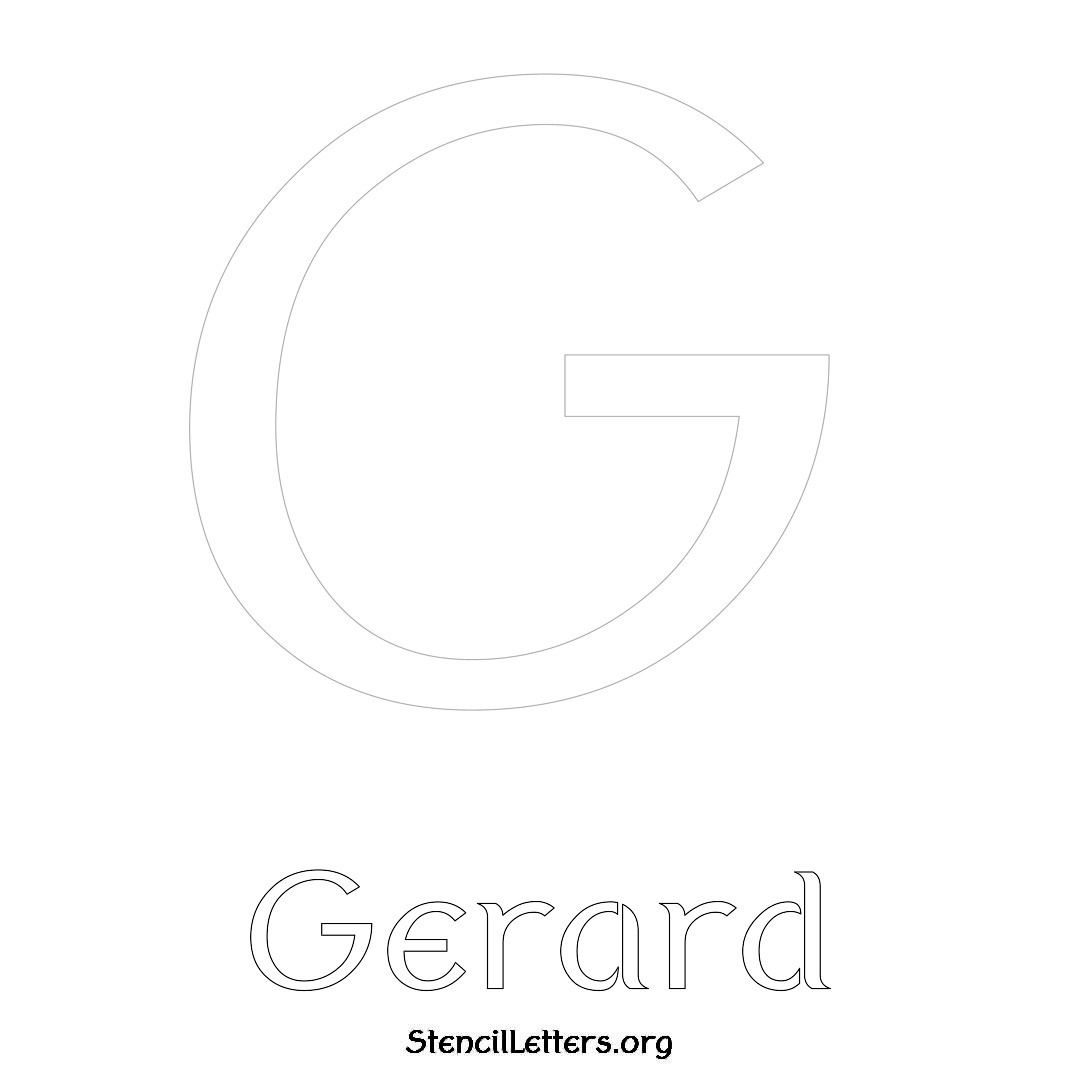 Gerard printable name initial stencil in Ancient Lettering