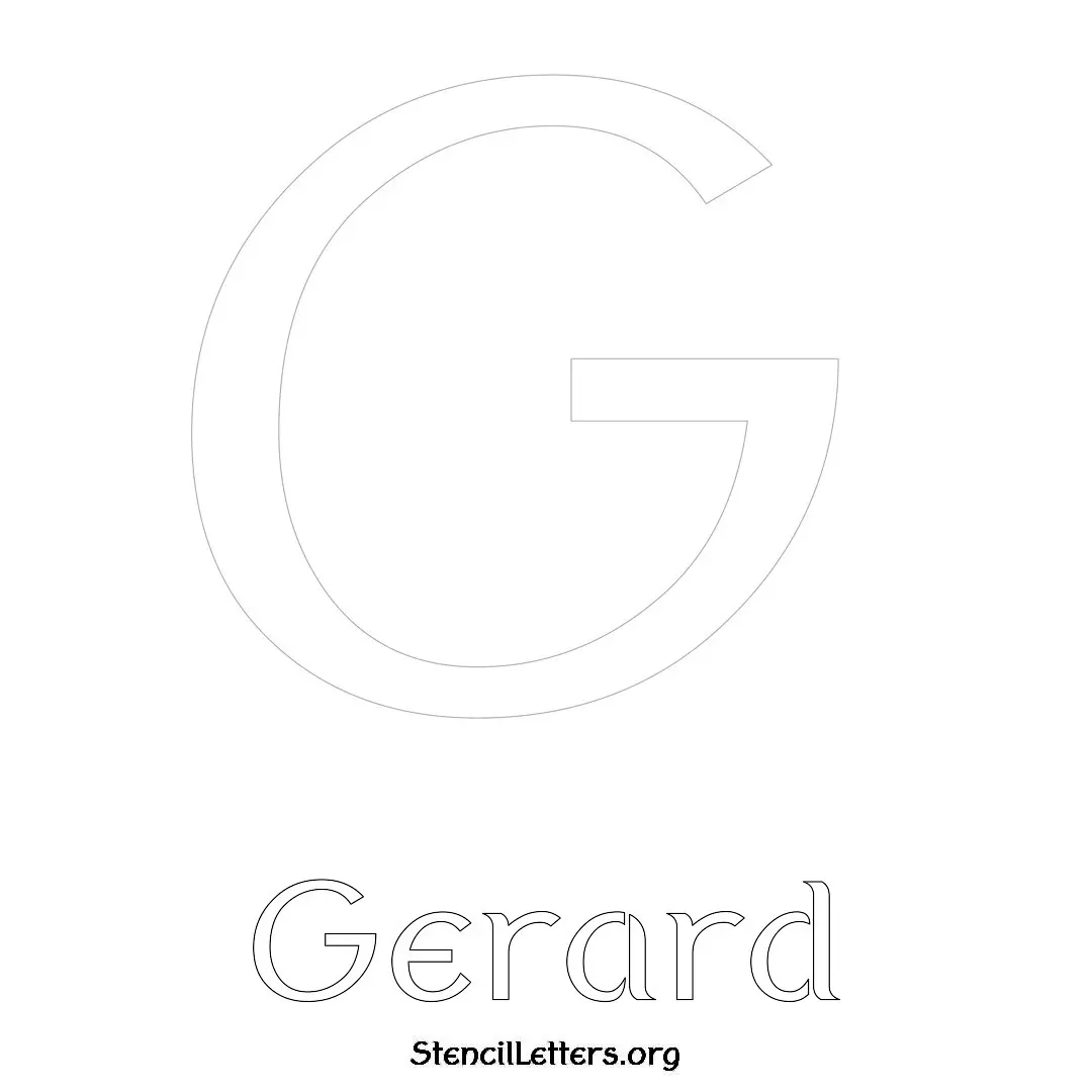 Gerard Free Printable Name Stencils with 6 Unique Typography Styles and Lettering Bridges