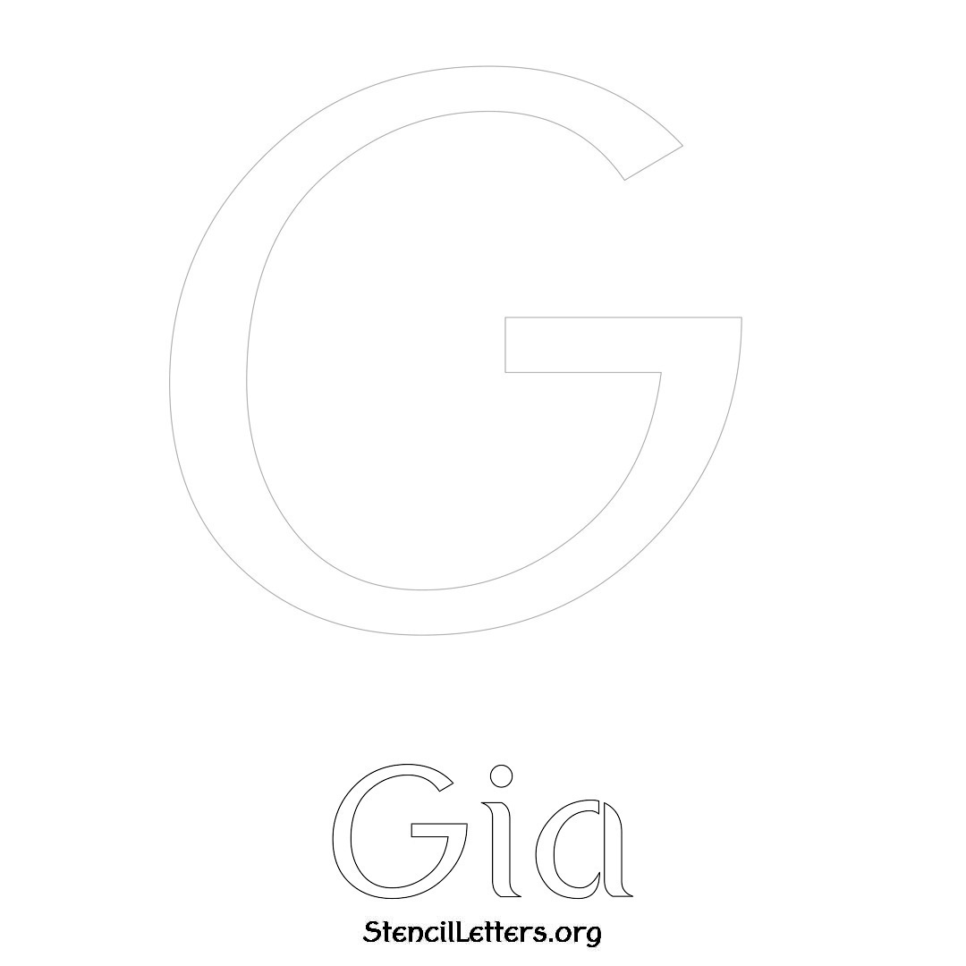 Gia printable name initial stencil in Ancient Lettering