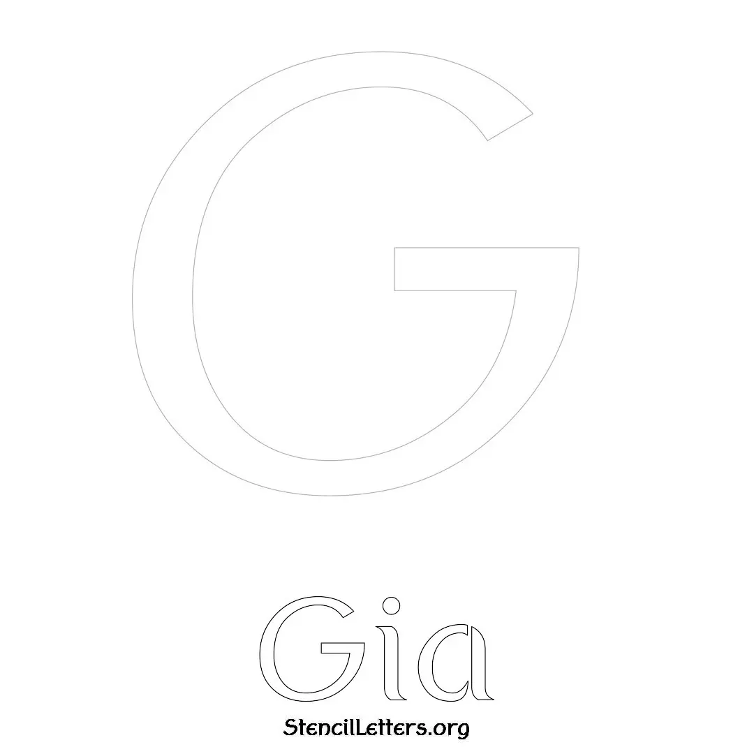 Gia Free Printable Name Stencils with 6 Unique Typography Styles and Lettering Bridges