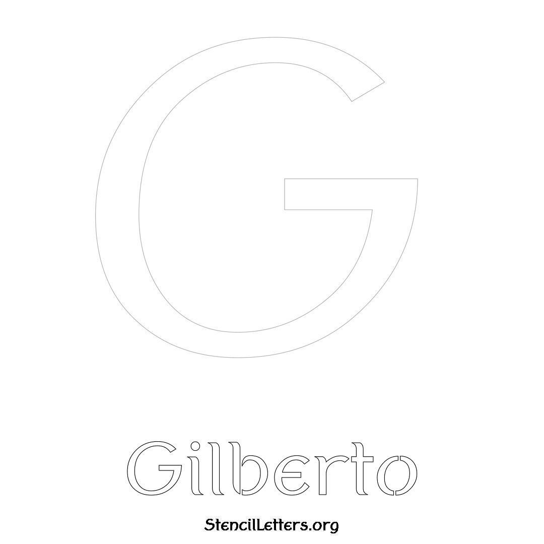 Gilberto printable name initial stencil in Ancient Lettering