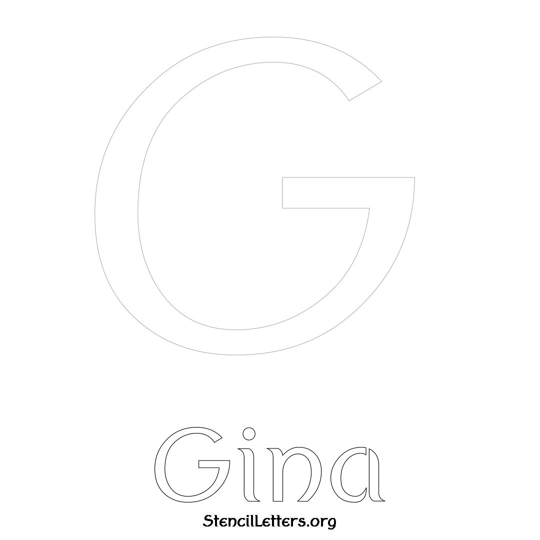 Gina printable name initial stencil in Ancient Lettering