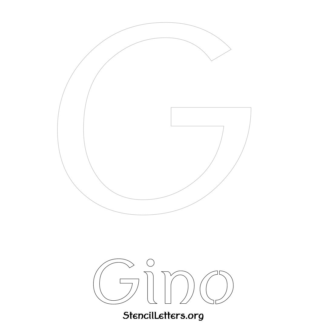 Gino printable name initial stencil in Ancient Lettering