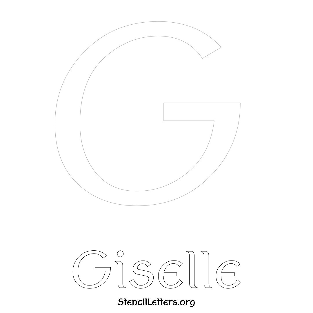 Giselle printable name initial stencil in Ancient Lettering