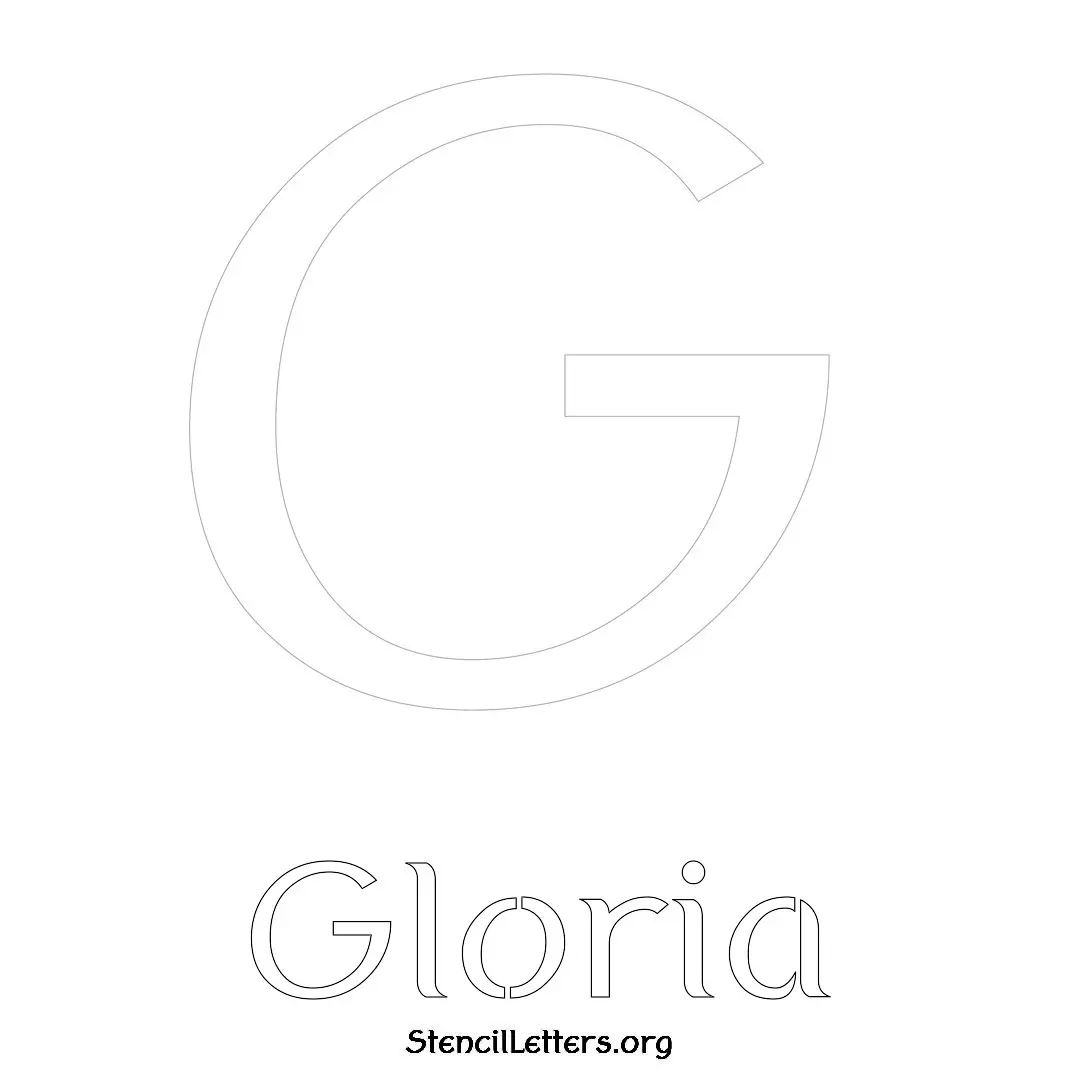 Gloria Free Printable Name Stencils with 6 Unique Typography Styles and Lettering Bridges