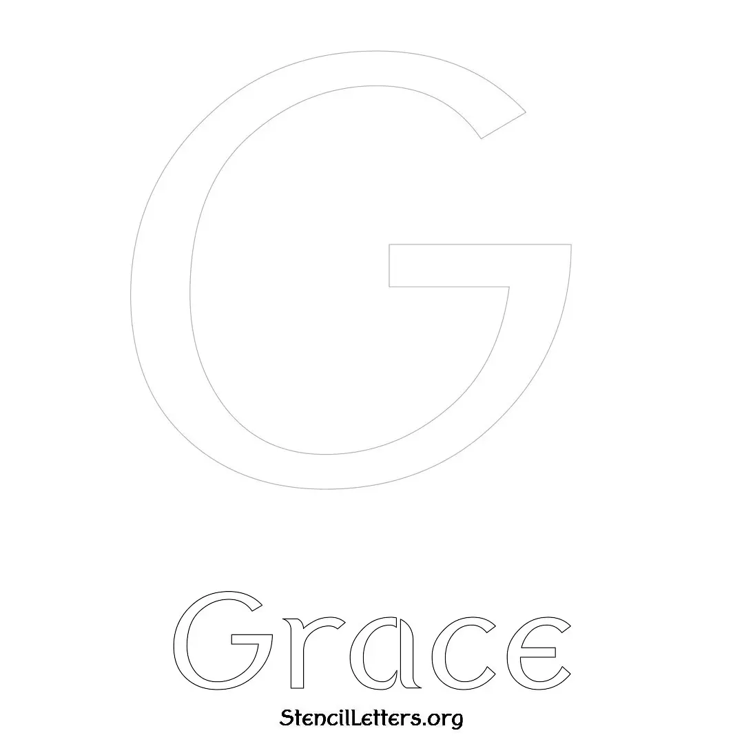 Grace Free Printable Name Stencils with 6 Unique Typography Styles and Lettering Bridges