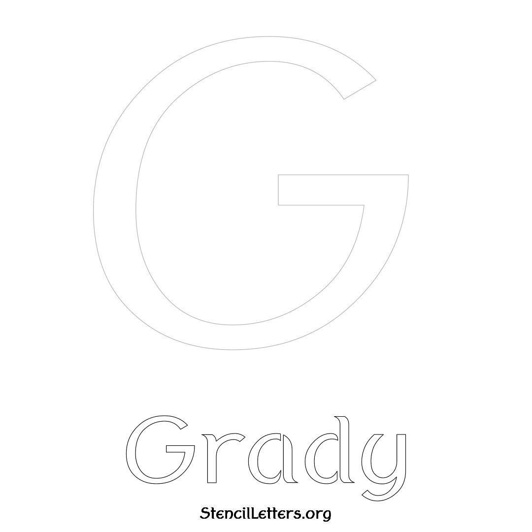 Grady printable name initial stencil in Ancient Lettering