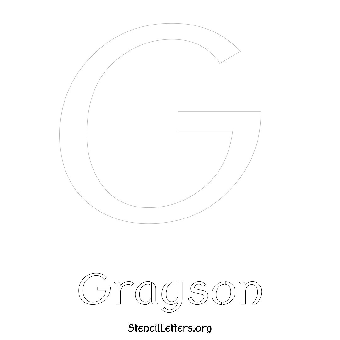 Grayson printable name initial stencil in Ancient Lettering