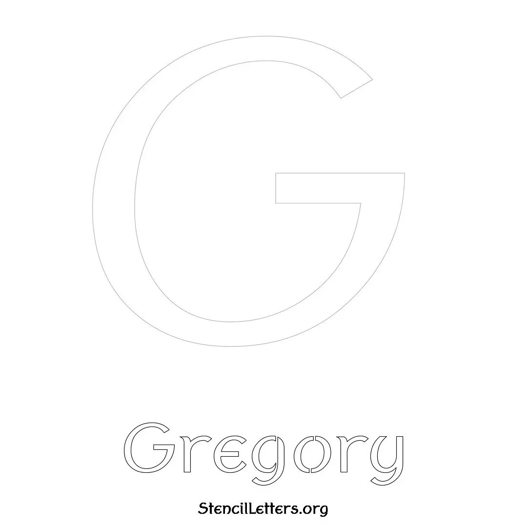 Gregory Free Printable Name Stencils with 6 Unique Typography Styles and Lettering Bridges