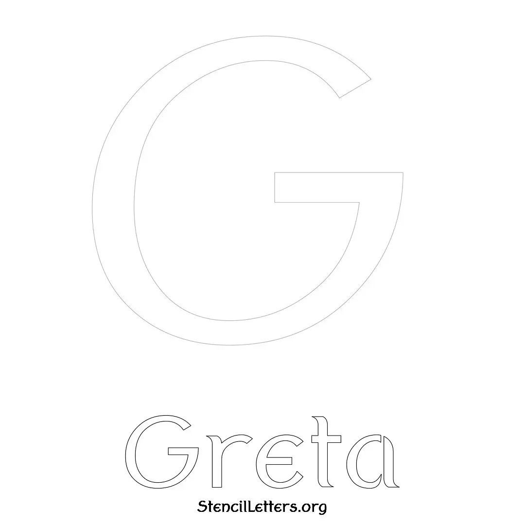 Greta Free Printable Name Stencils with 6 Unique Typography Styles and Lettering Bridges