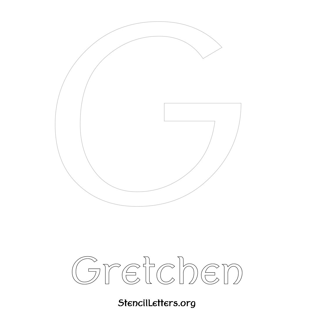 Gretchen printable name initial stencil in Ancient Lettering