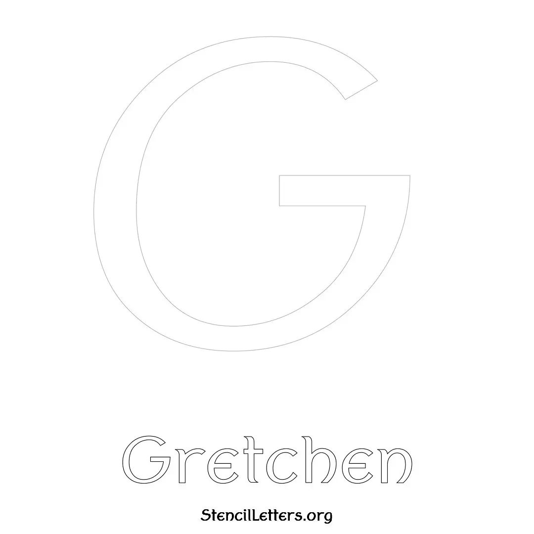 Gretchen Free Printable Name Stencils with 6 Unique Typography Styles and Lettering Bridges