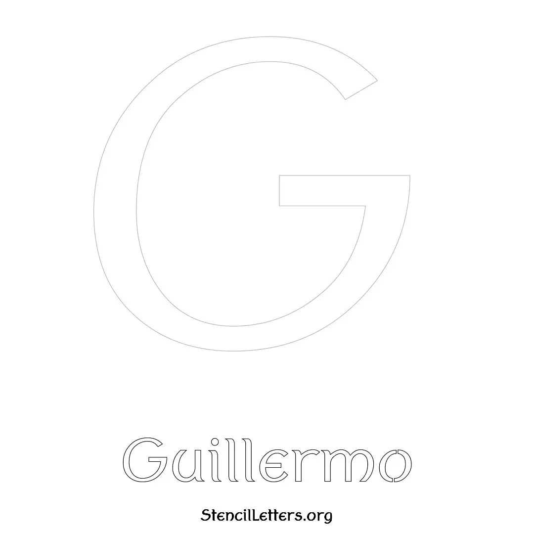 Guillermo Free Printable Name Stencils with 6 Unique Typography Styles and Lettering Bridges