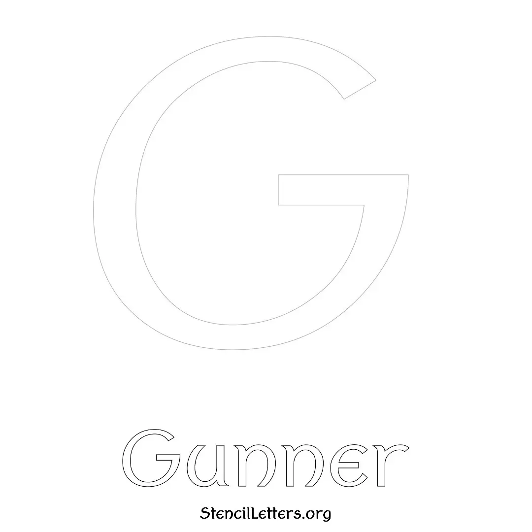 Gunner Free Printable Name Stencils with 6 Unique Typography Styles and Lettering Bridges
