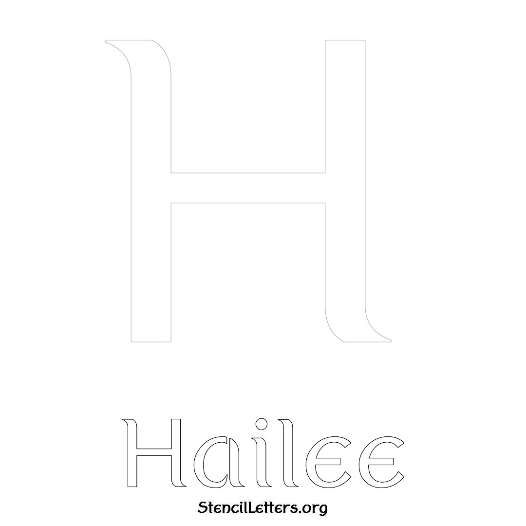 Hailee printable name initial stencil in Ancient Lettering