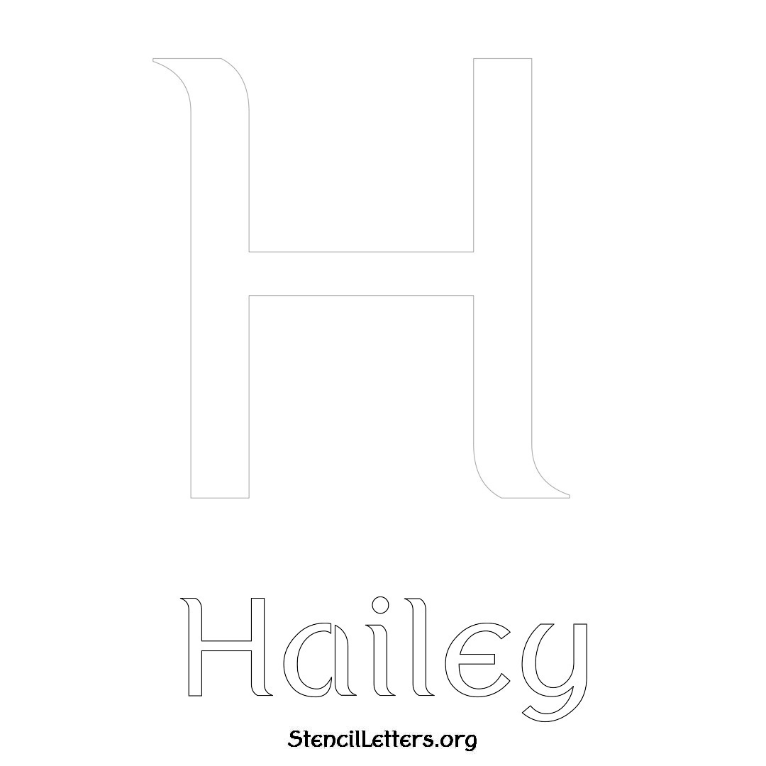 Hailey printable name initial stencil in Ancient Lettering