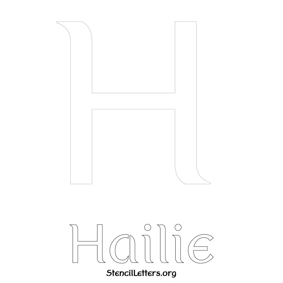 Hailie Free Printable Name Stencils with 6 Unique Typography Styles and Lettering Bridges