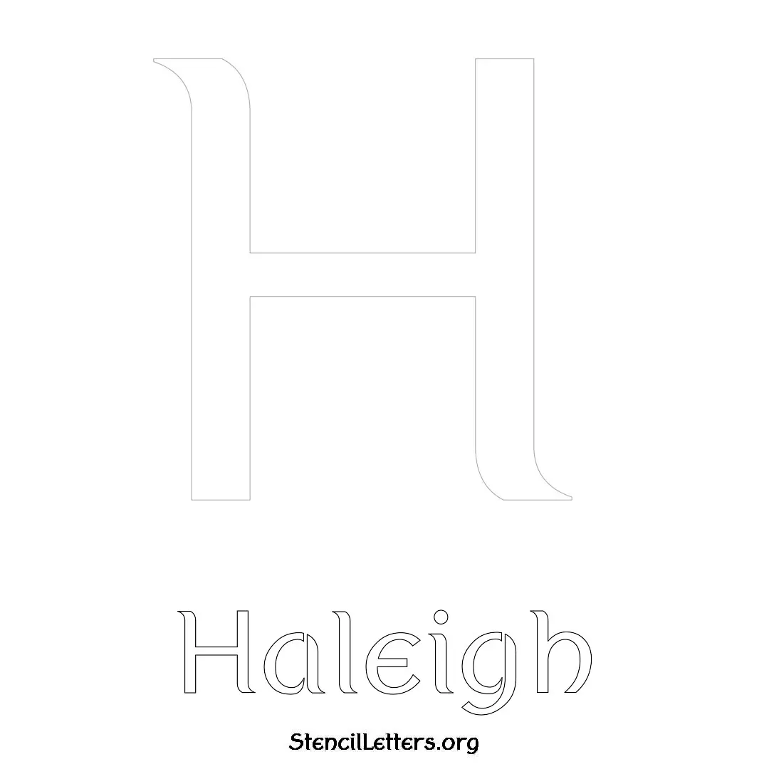 Haleigh Free Printable Name Stencils with 6 Unique Typography Styles and Lettering Bridges