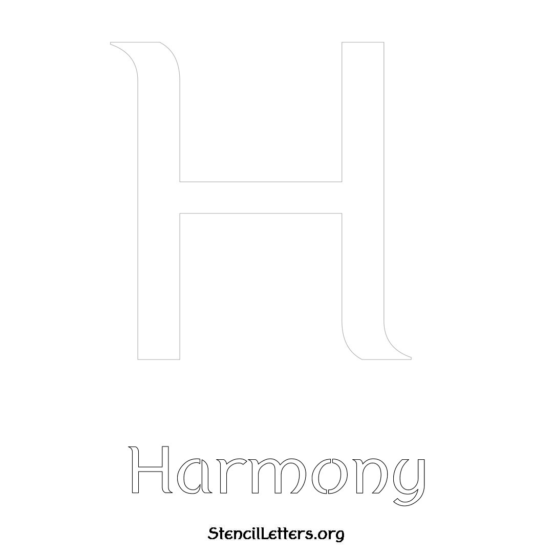 Harmony printable name initial stencil in Ancient Lettering