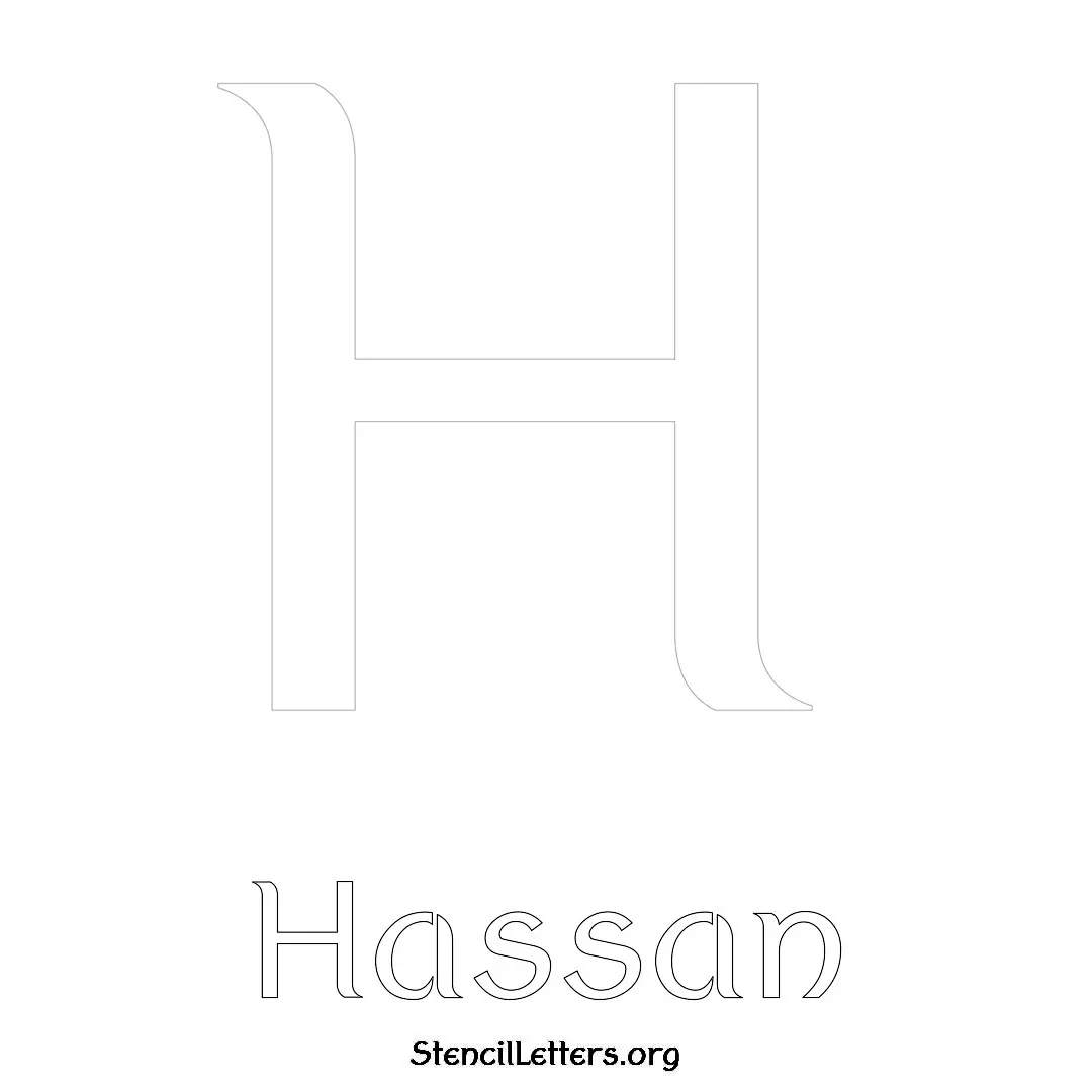 Hassan Free Printable Name Stencils with 6 Unique Typography Styles and Lettering Bridges