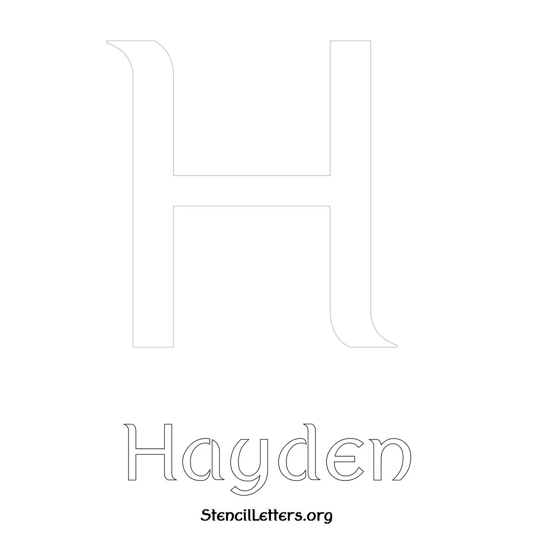 Hayden Free Printable Name Stencils with 6 Unique Typography Styles and Lettering Bridges