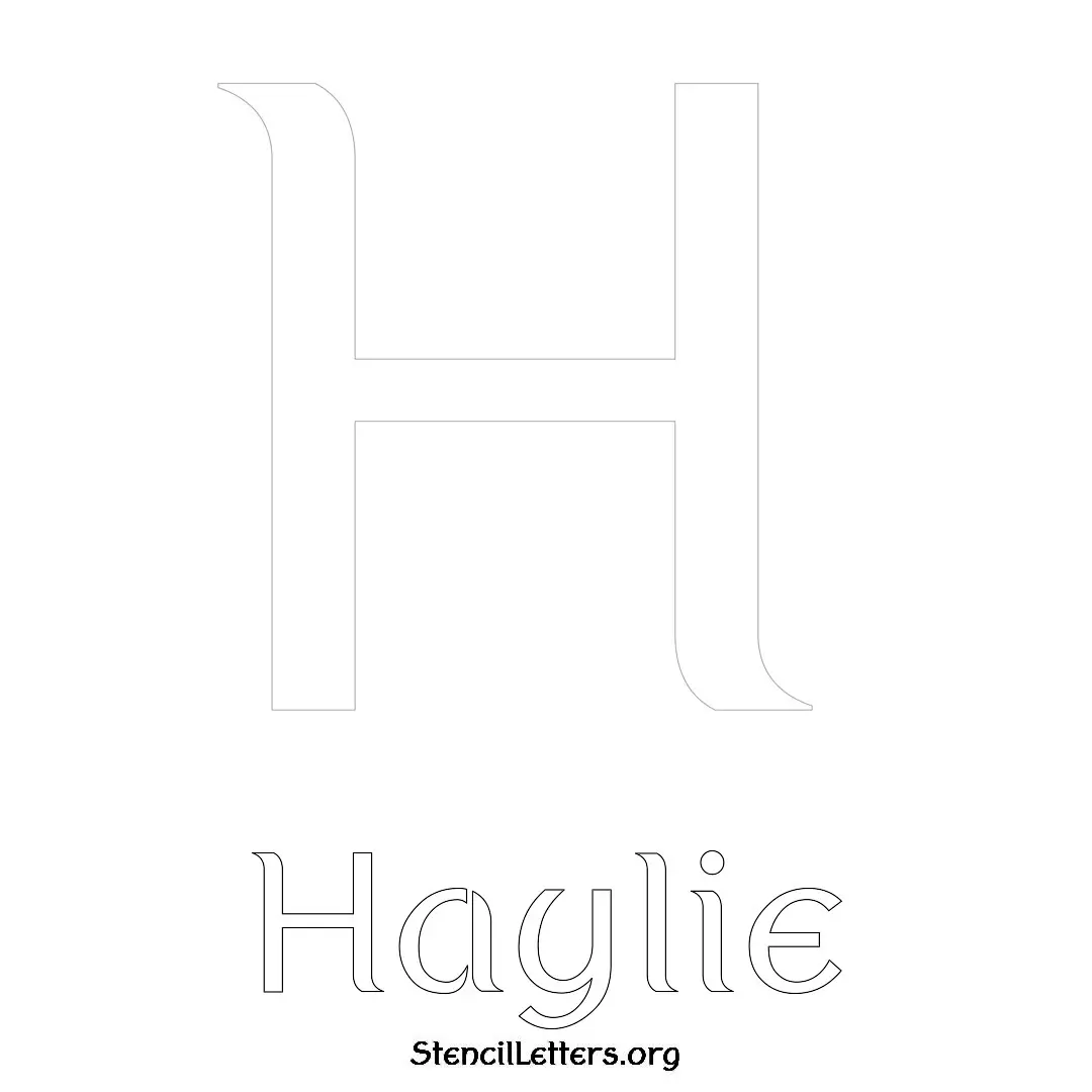 Haylie Free Printable Name Stencils with 6 Unique Typography Styles and Lettering Bridges