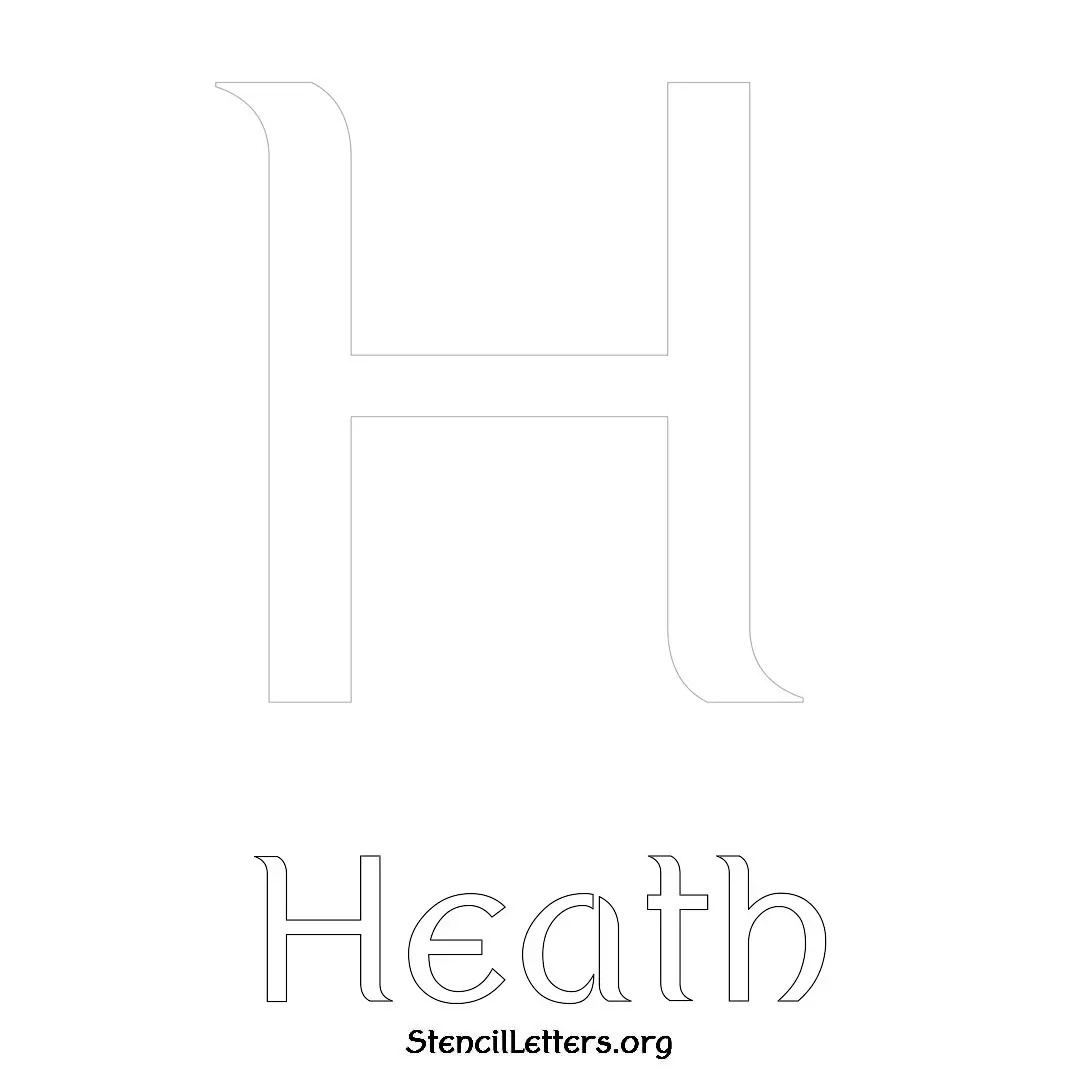 Heath Free Printable Name Stencils with 6 Unique Typography Styles and Lettering Bridges