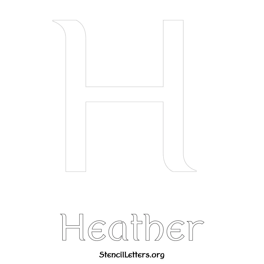 Heather Free Printable Name Stencils with 6 Unique Typography Styles and Lettering Bridges