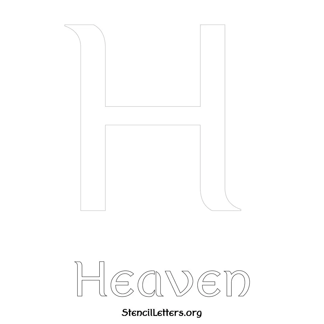 Heaven Free Printable Name Stencils with 6 Unique Typography Styles and Lettering Bridges