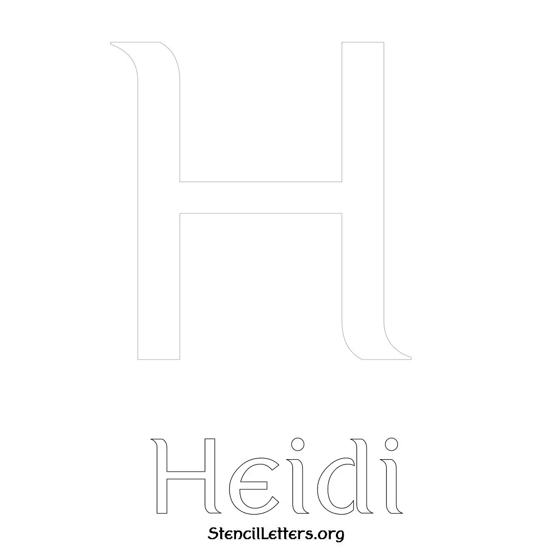 Heidi Free Printable Name Stencils with 6 Unique Typography Styles and Lettering Bridges