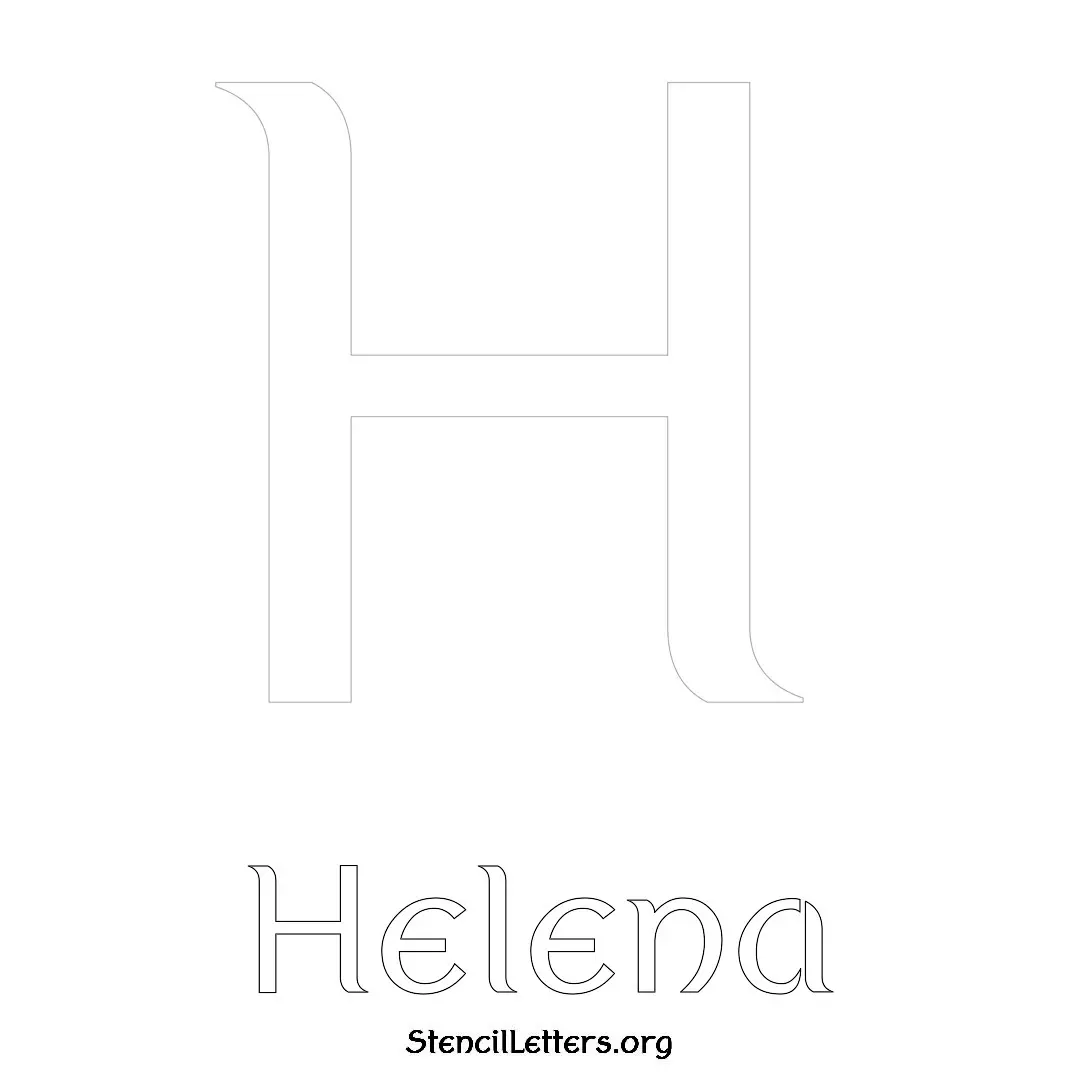 Helena Free Printable Name Stencils with 6 Unique Typography Styles and Lettering Bridges