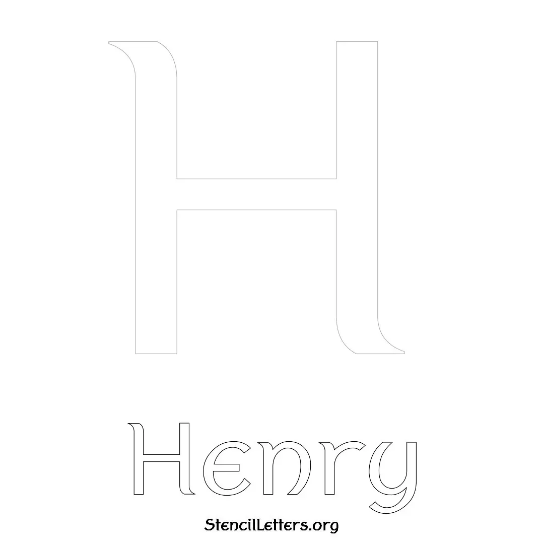 Henry Free Printable Name Stencils with 6 Unique Typography Styles and Lettering Bridges