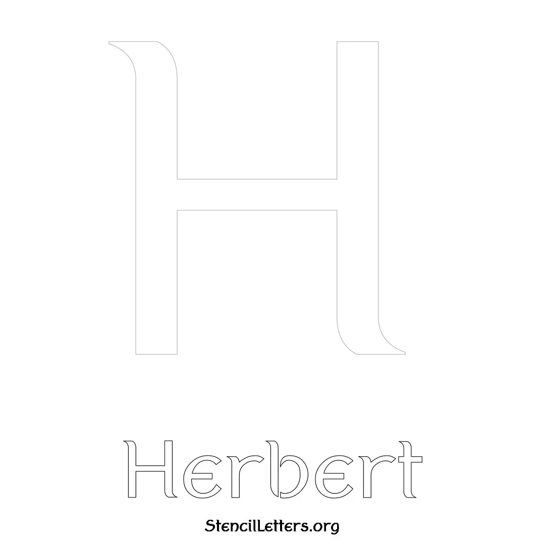 Herbert Free Printable Name Stencils with 6 Unique Typography Styles and Lettering Bridges