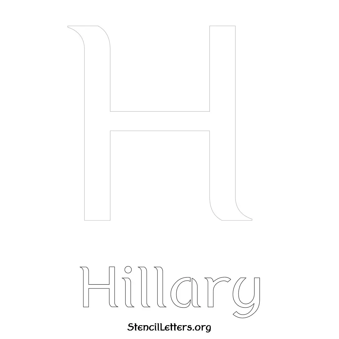 Hillary Free Printable Name Stencils with 6 Unique Typography Styles and Lettering Bridges